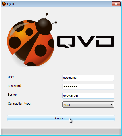 Enter the details for your QVD connection