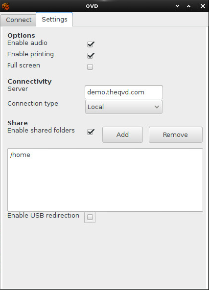 Configuration screen