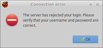 Error en el login del cliente